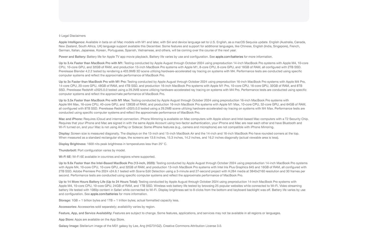 Legal disclaimers.